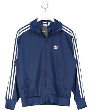 adidas Blue Woven Three Stripe Zip Track Top UK 8
