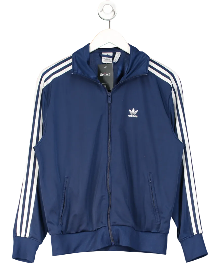 adidas Blue Woven Three Stripe Zip Track Top UK 8