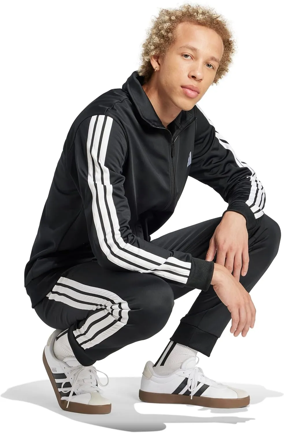 adidas Men's Size Basic 3-Stripes Tricot Track Suit