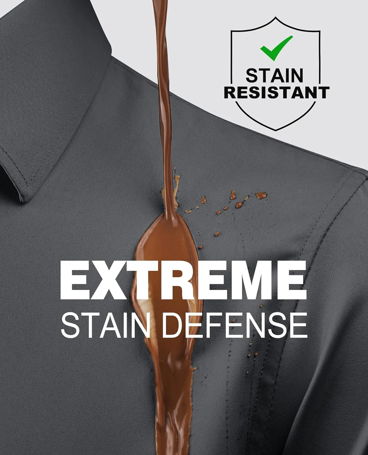 Alimens & Gentle Slim Fit Mens Dress Shirts Long Sleeve Dress Shirts for Men Stain Sheild Button Down Shirt Men Big
