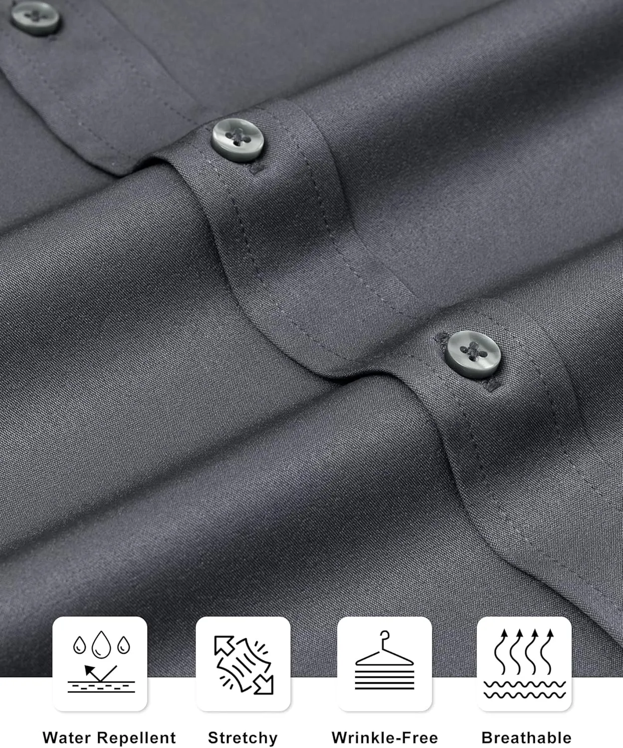 Alimens & Gentle Slim Fit Mens Dress Shirts Long Sleeve Dress Shirts for Men Stain Sheild Button Down Shirt Men Big