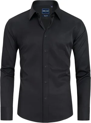 Alimens & Gentle Slim Fit Mens Dress Shirts Long Sleeve Dress Shirts for Men Stain Sheild Button Down Shirt Men Big