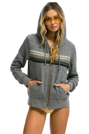 Aviator Nation 5 Stripe Hoodie Heather Grey