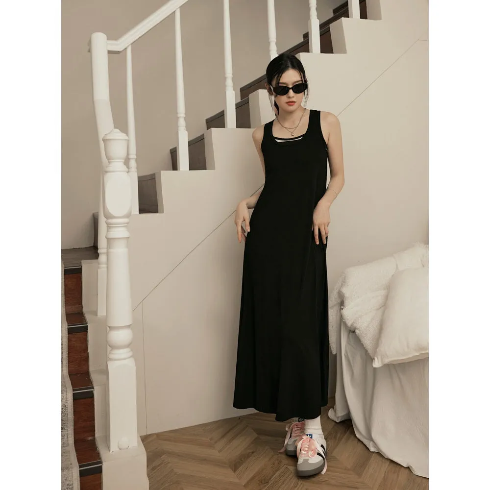 Basic Long Maxi Modal Cotton Sleeveless Tank Dress