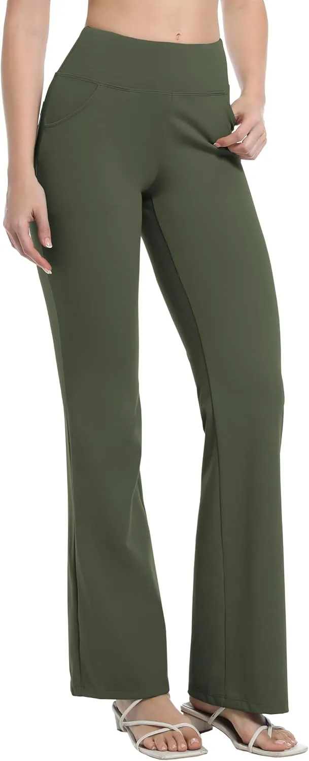 BUBBLELIME 29"/31"/33"/35"/37" Women's High Waist Stretchy Bootleg Yoga Pants Workout Pants with Out Pockets