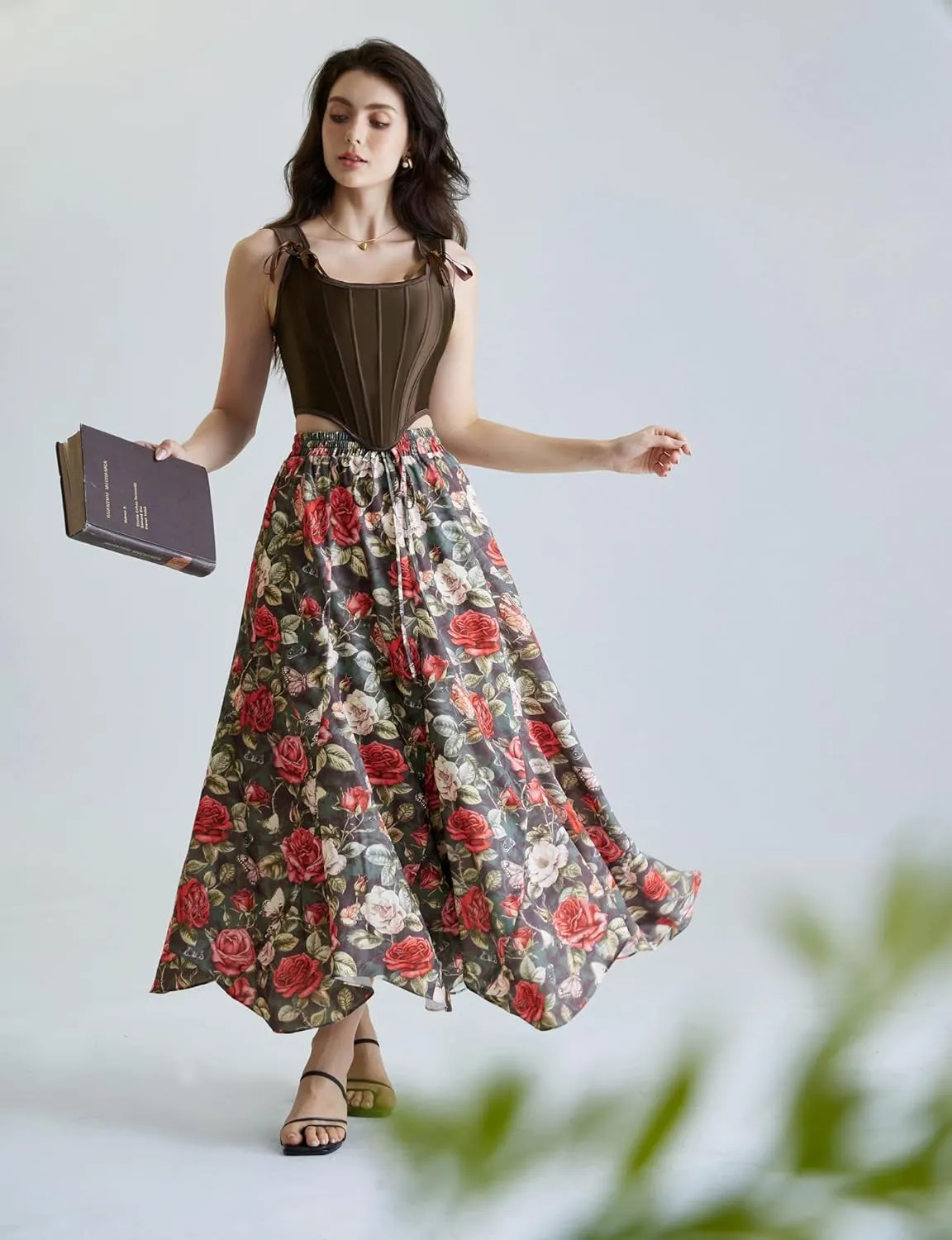 Maxi Skirts for Women Summer 2025 Floral Skirt Flowy Boho Skirt