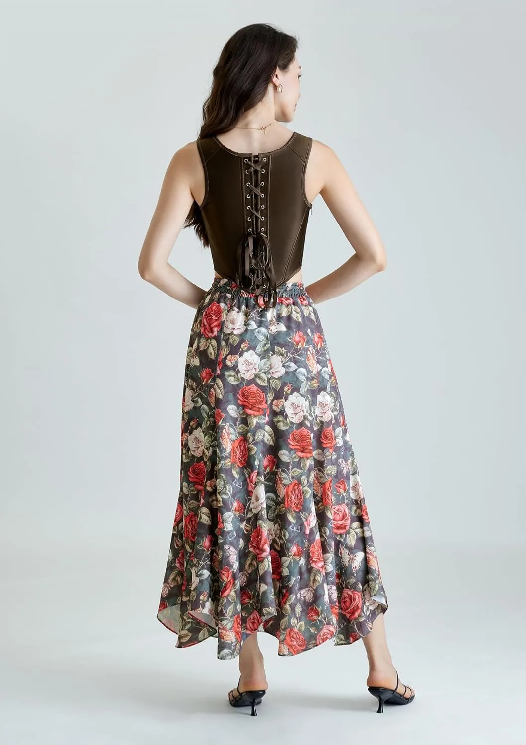 Maxi Skirts for Women Summer 2025 Floral Skirt Flowy Boho Skirt