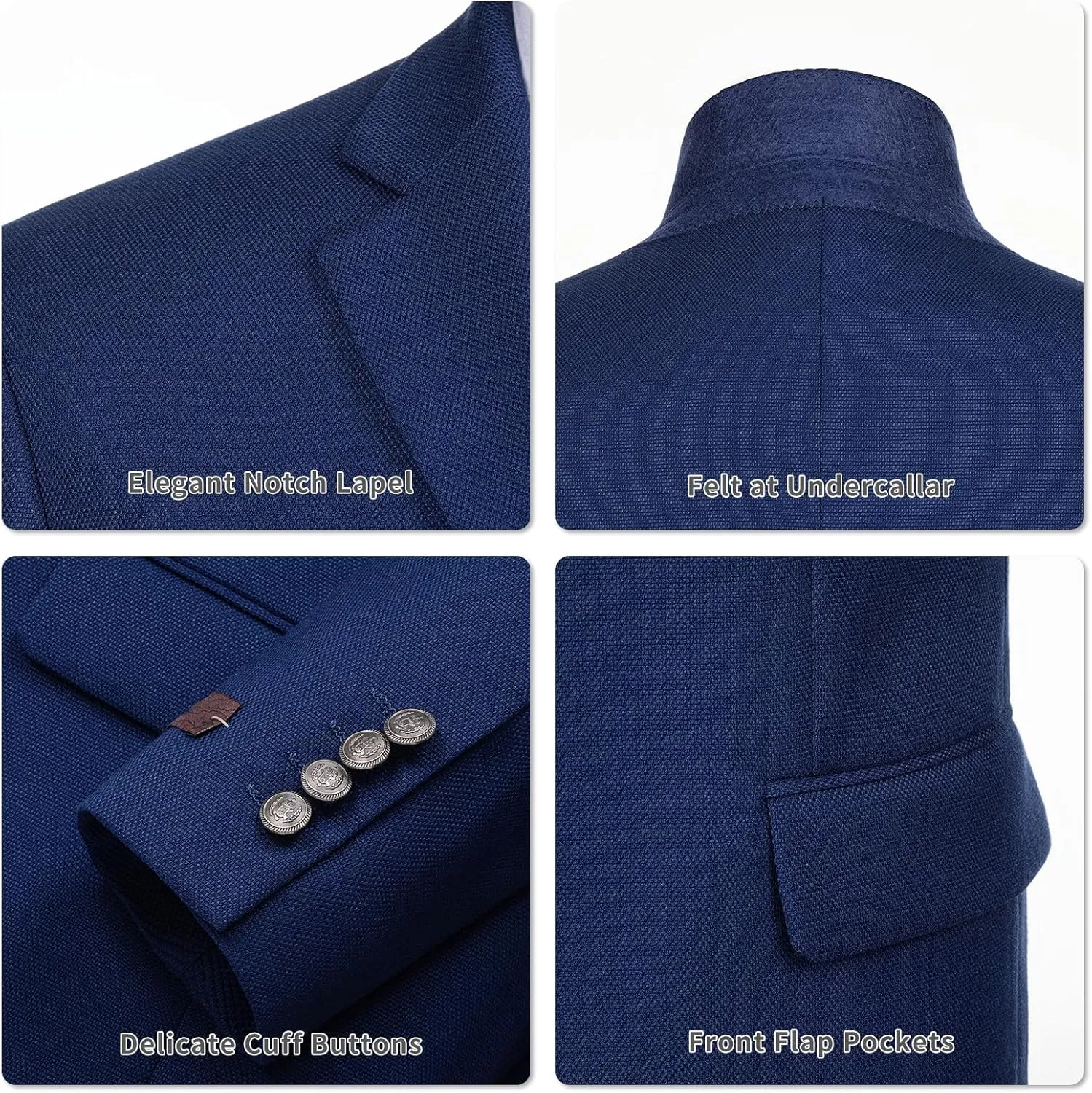 Men's Blazer Classic Fit Sport Coats Stylish 2 Button Single Breasted Stretch Sports Jacket for Business & Daily