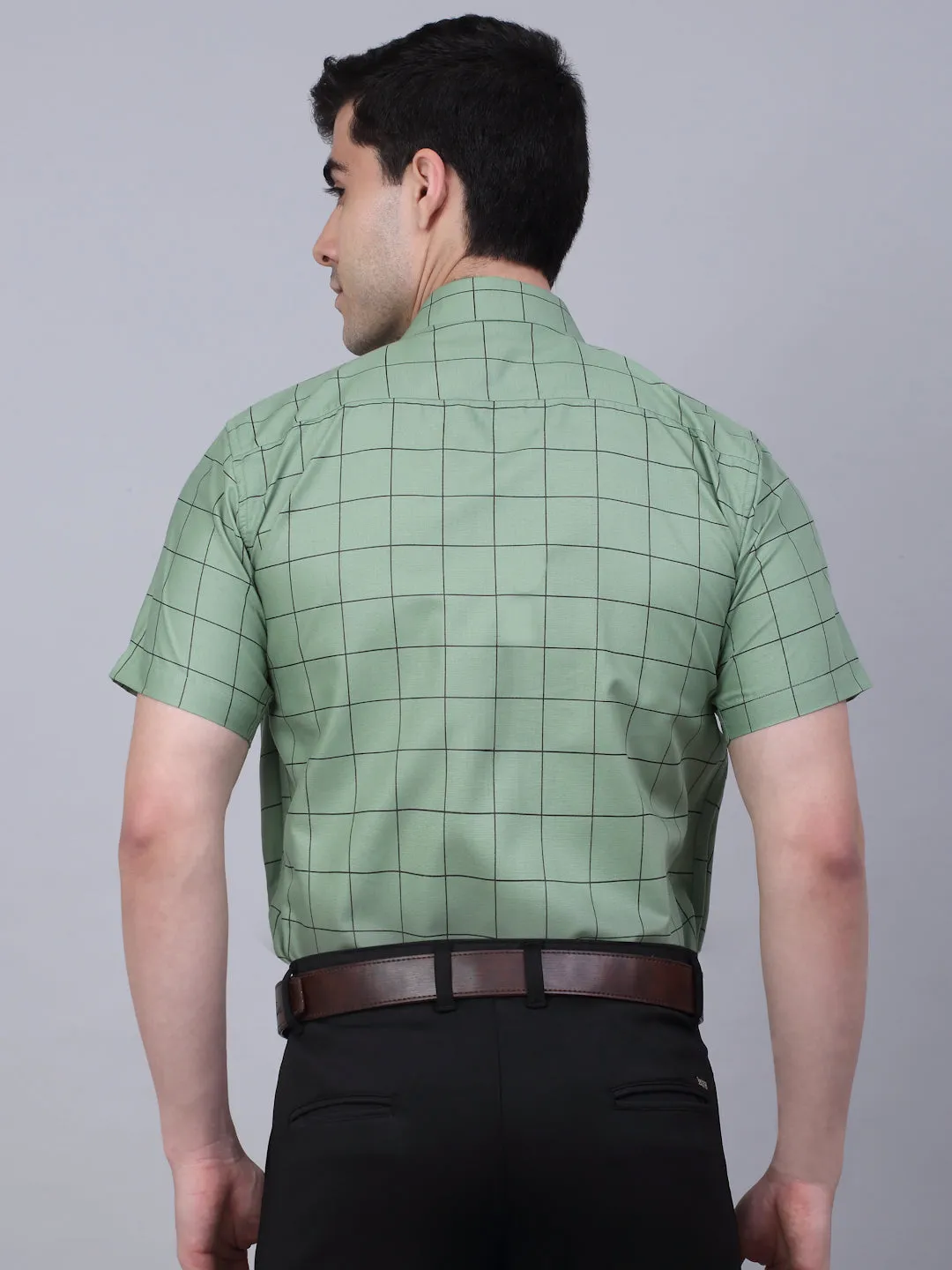 Men's Cotton Half Sleeve Checked Formal Shirts - Taantav