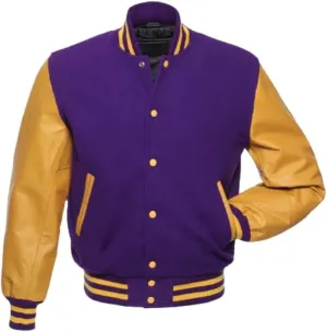 Mens Varsity Jackets Baseball Letterman Wool Body Genuine Leather Sleeves Bomber American Style Varsity Jacket