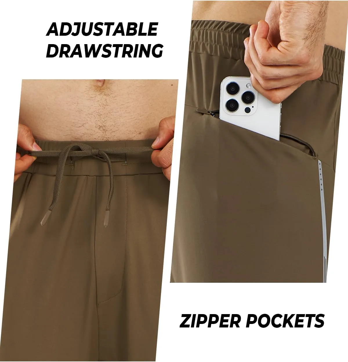 NORTHYARD Men's Joggers Pants with Zipper Pockets Tapered Athletic Workout Running Sweatpants for Men