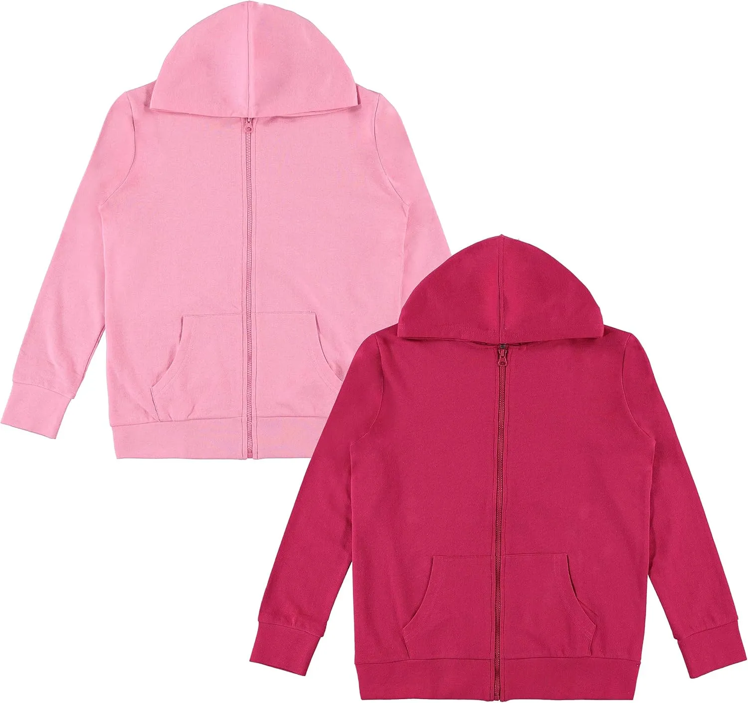 Pink Angel Little & Big Girls Zip Up Hoodie, Kids Full Zipper Hooded Fashion Sweatshirt