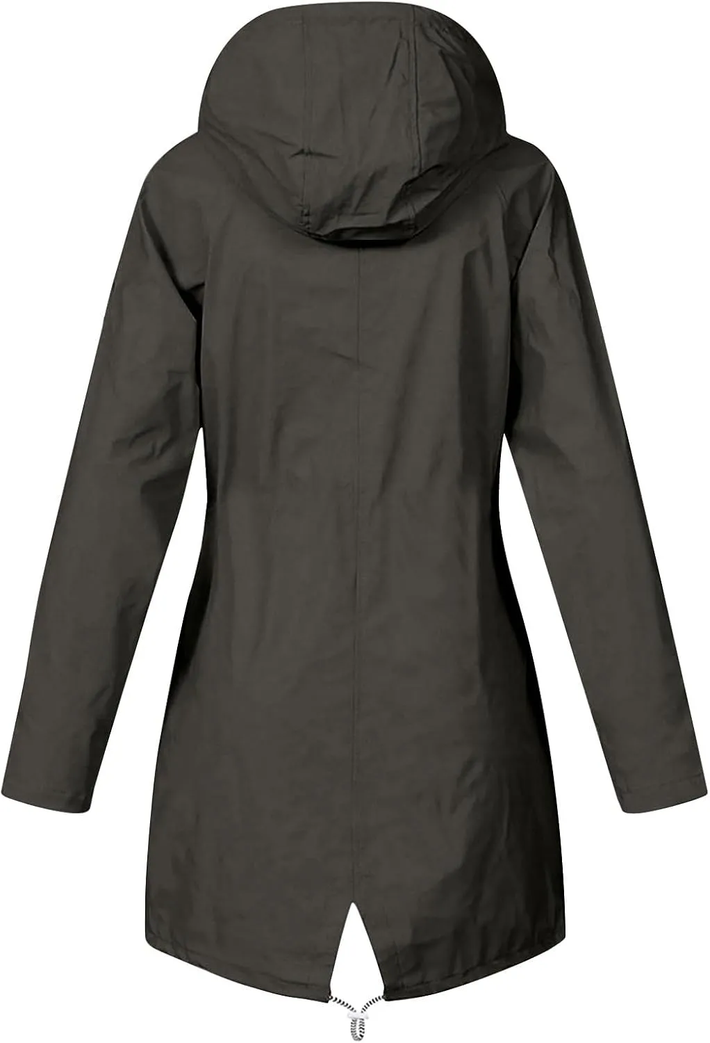 Rain Jacket for Women Lightweight Long Hooded Raincoat Waterproof Outdoor Travel Hiking Windbreaker Trench Coats