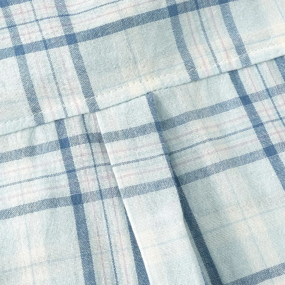 Spring&Gege Boys Plaid Short Sleeve Shirt Casual Button Down Checked with Chest Pocket (5-14 Years)