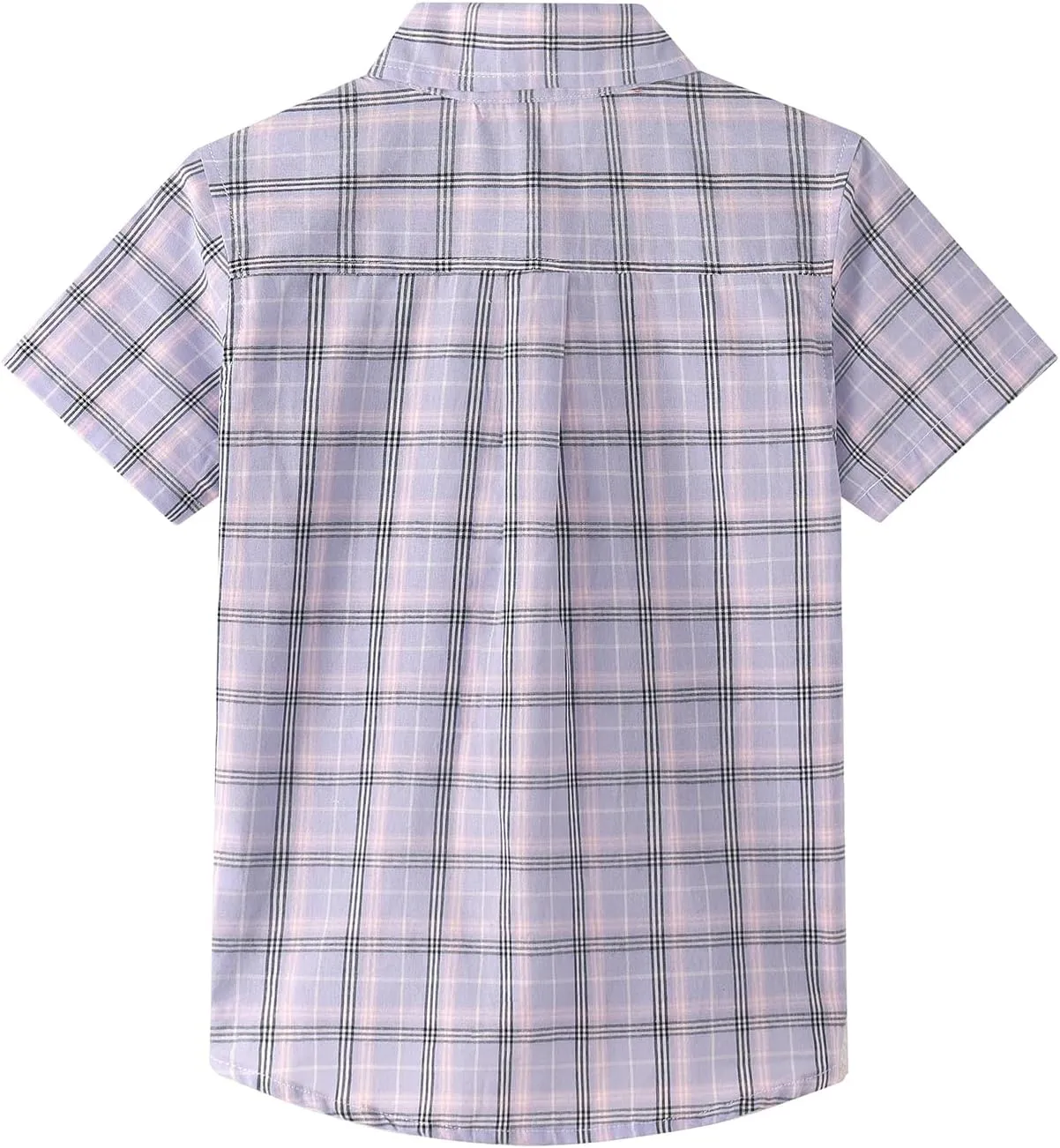 Spring&Gege Boys Plaid Short Sleeve Shirt Casual Button Down Checked with Chest Pocket (5-14 Years)