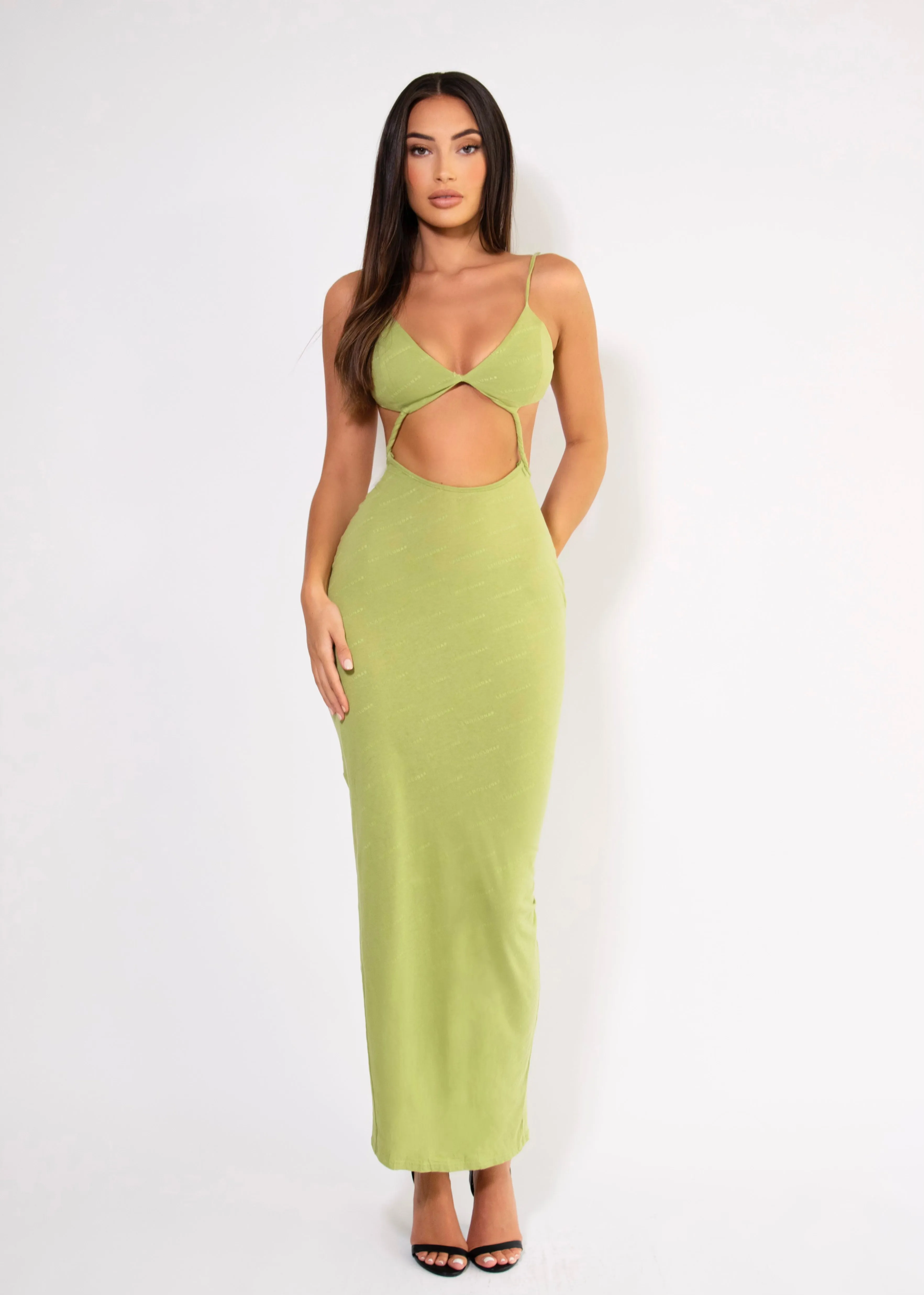 THE KY LEMONLUNAR MAXI DRESS GREEN - SALE