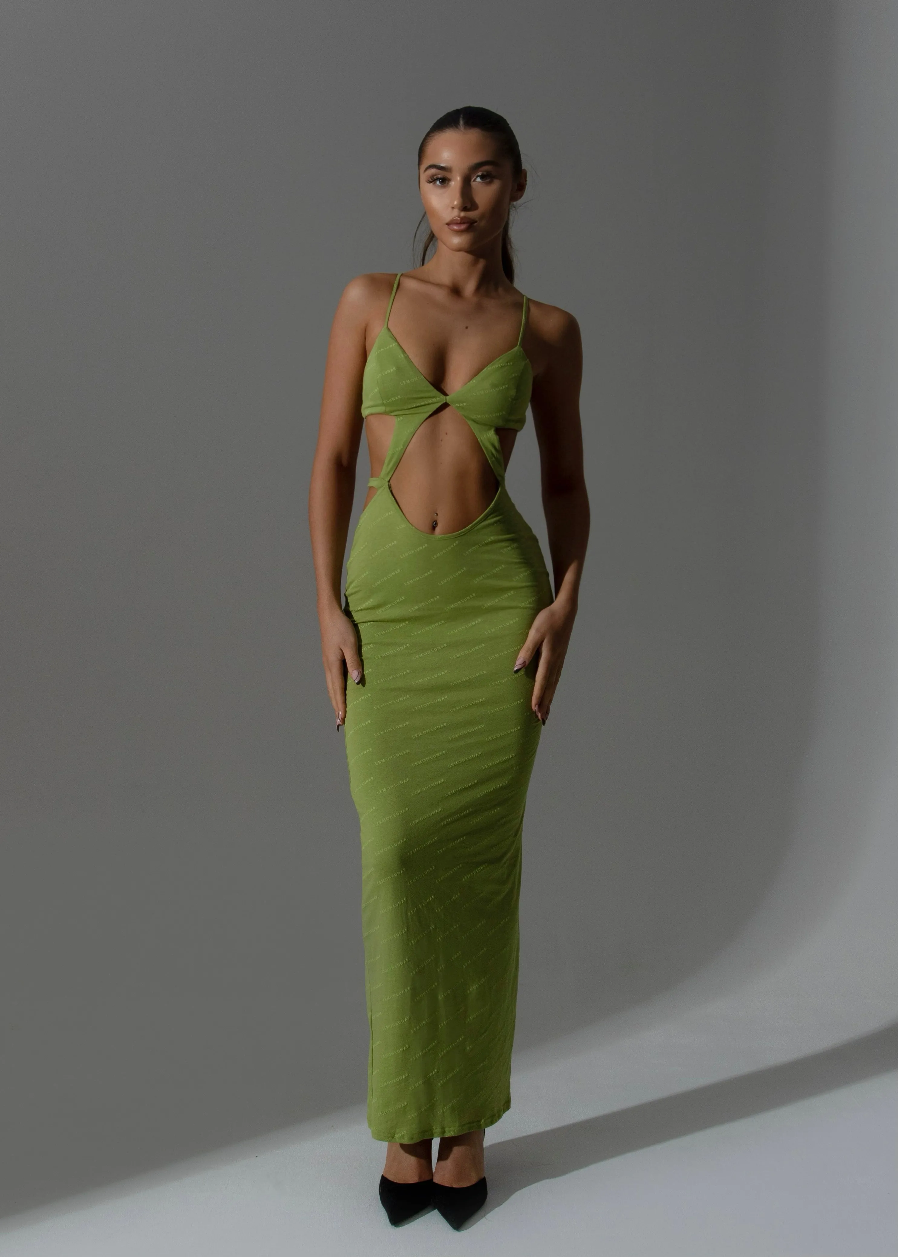 THE KY LEMONLUNAR MAXI DRESS GREEN - SALE