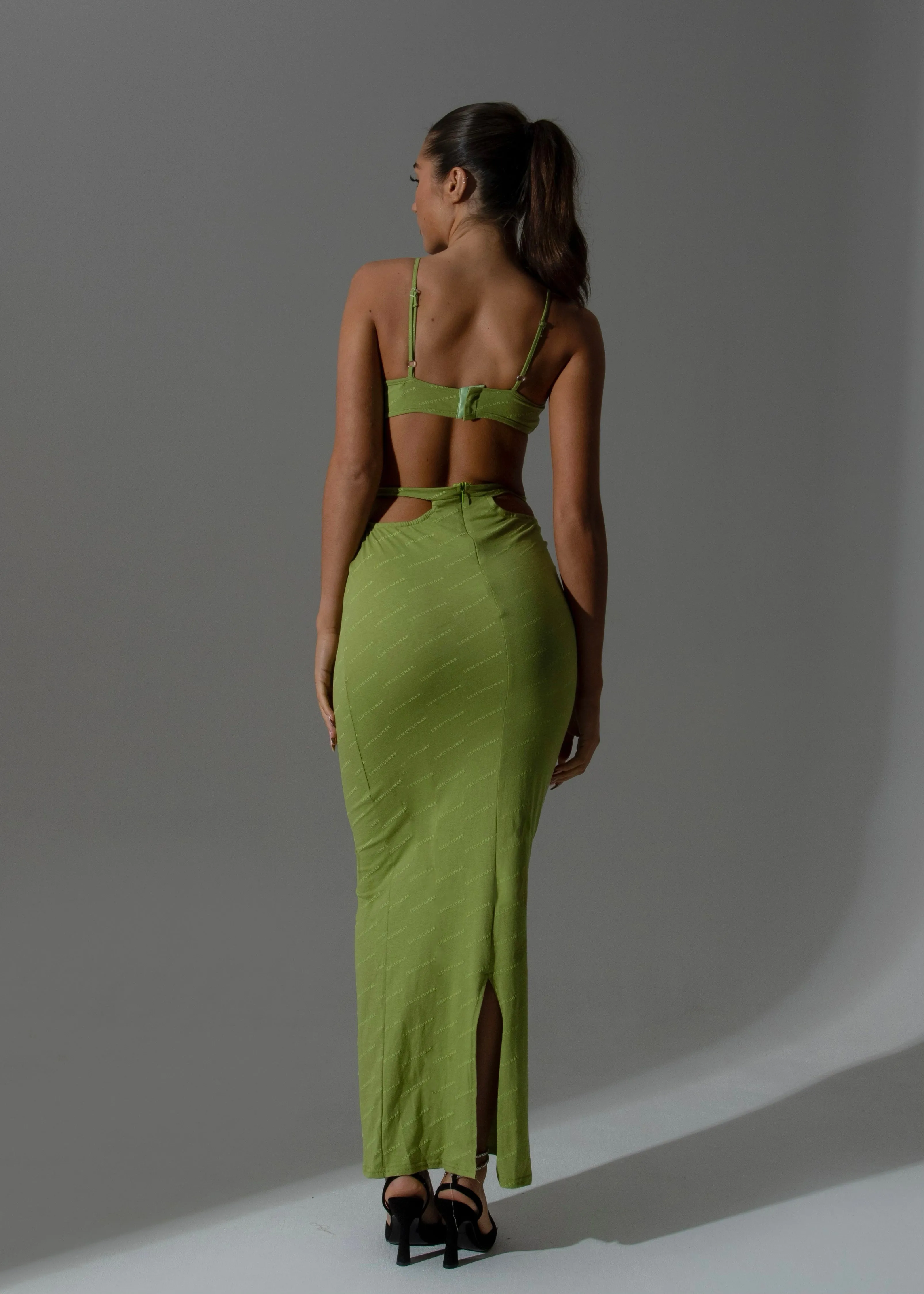 THE KY LEMONLUNAR MAXI DRESS GREEN - SALE