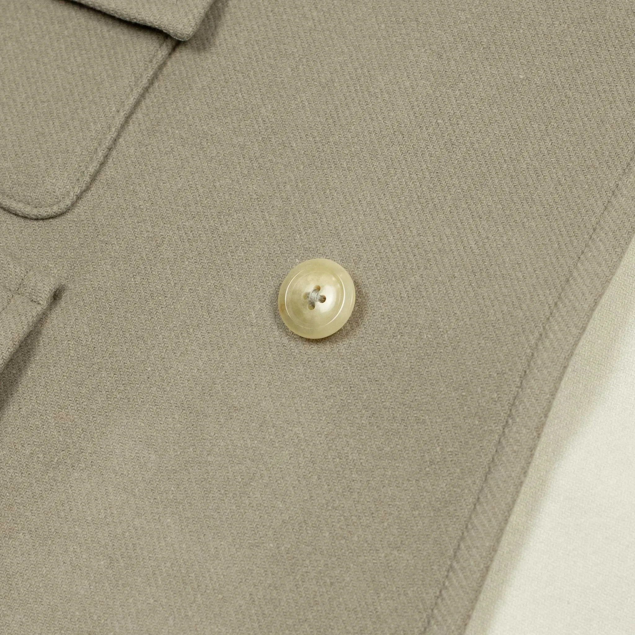 Traveler Coat in dove grey extra fine reverse cloth melton wool