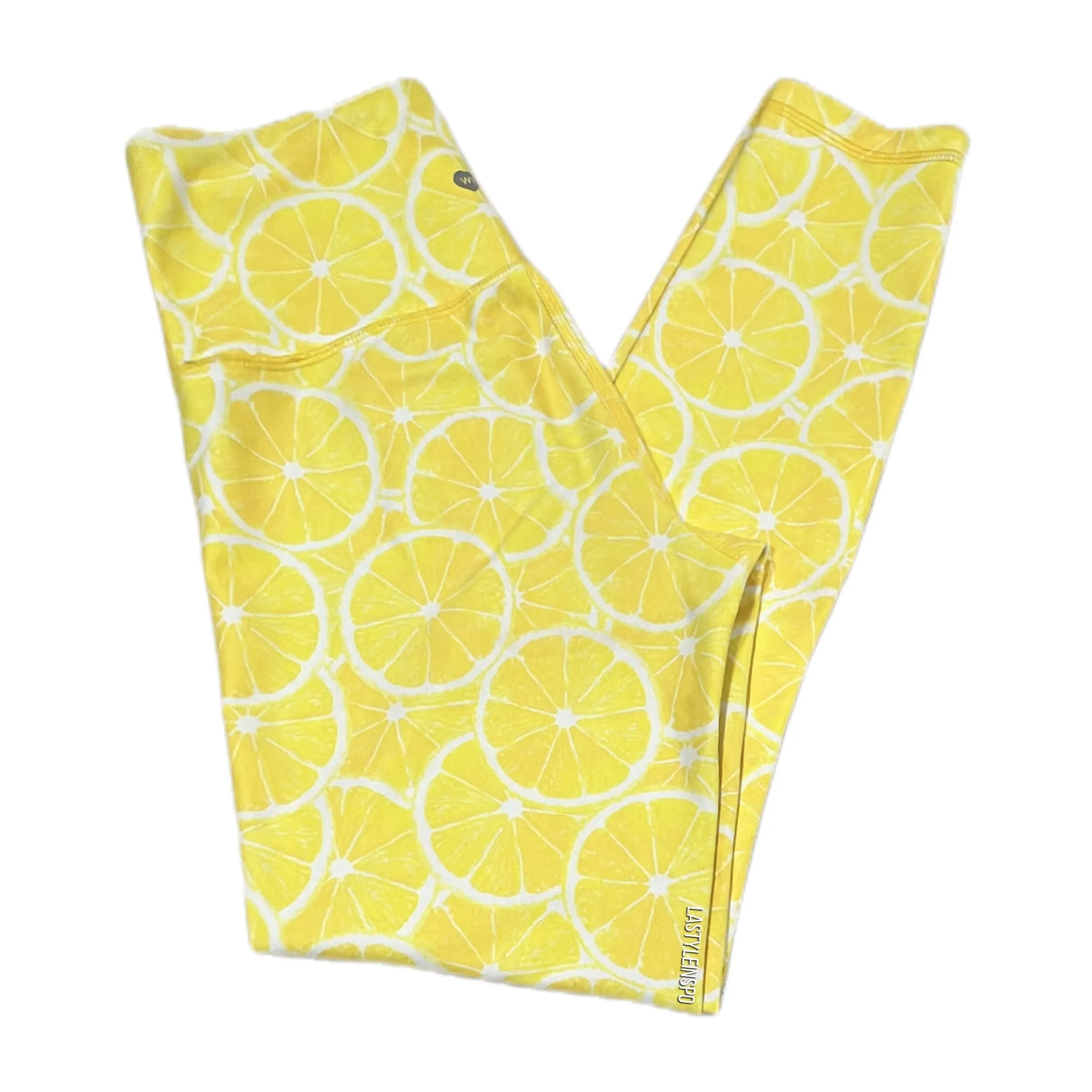 Wildfox WF Leggings A piece of Lucy Yellow Lemons Pattern Yoga Pants Size XS