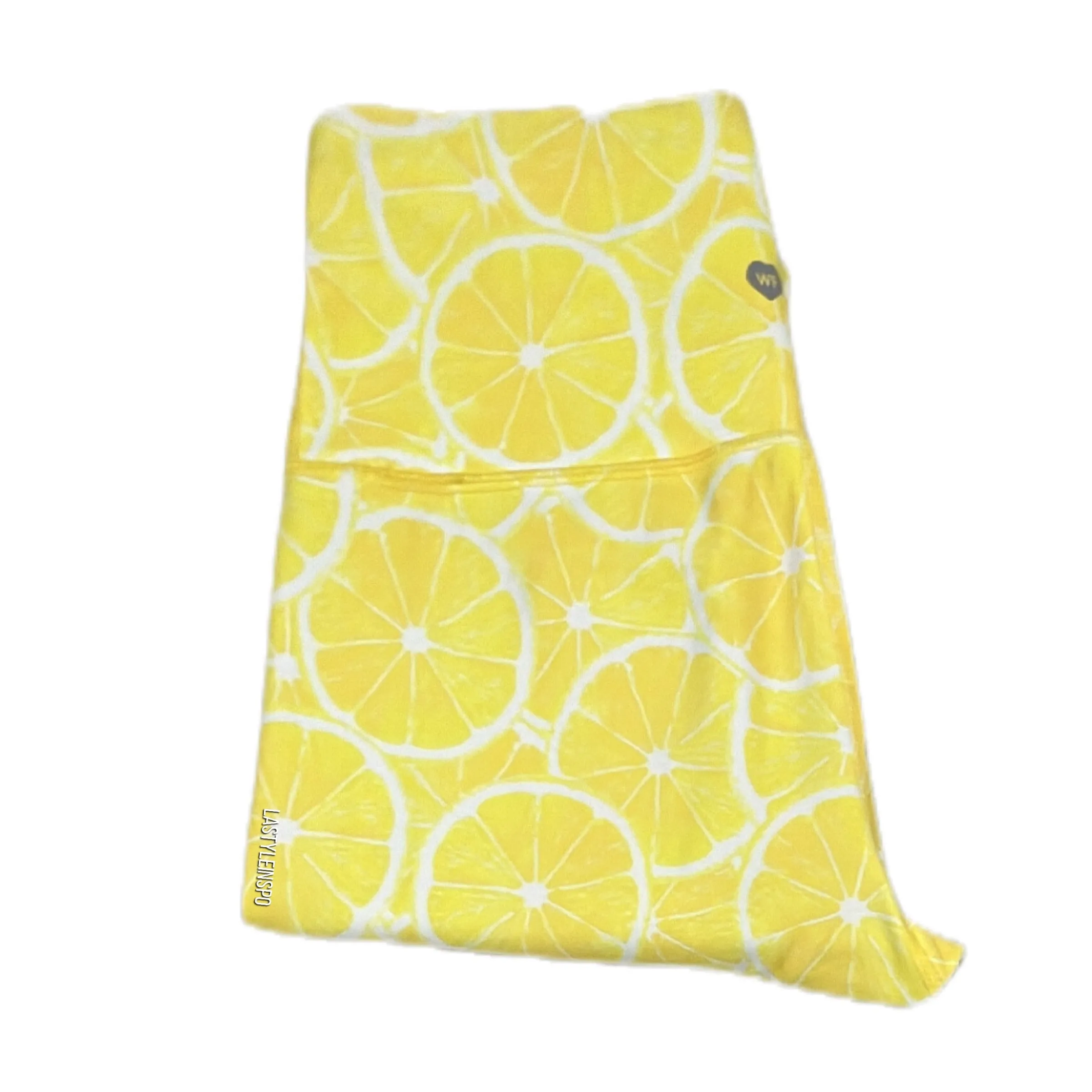 Wildfox WF Leggings A piece of Lucy Yellow Lemons Pattern Yoga Pants Size XS