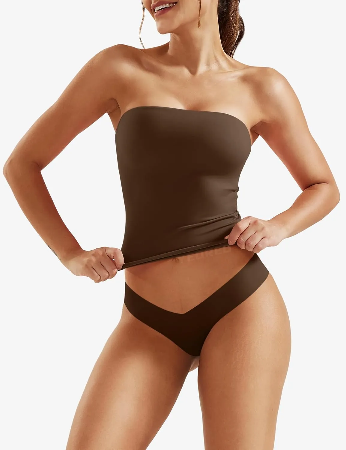 YEOREO Sophie Women Sexy Long Tube Tops Double Lined Basic Y2K Summer Cute Strapless Fitted Bandeau Going Out Crop Top Top