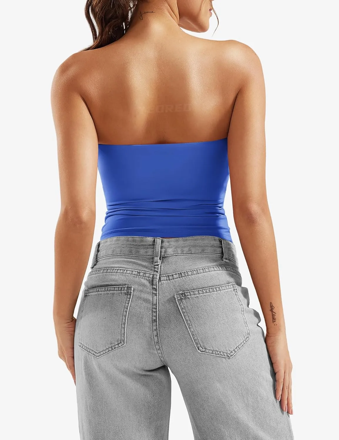 YEOREO Sophie Women Sexy Long Tube Tops Double Lined Basic Y2K Summer Cute Strapless Fitted Bandeau Going Out Crop Top Top