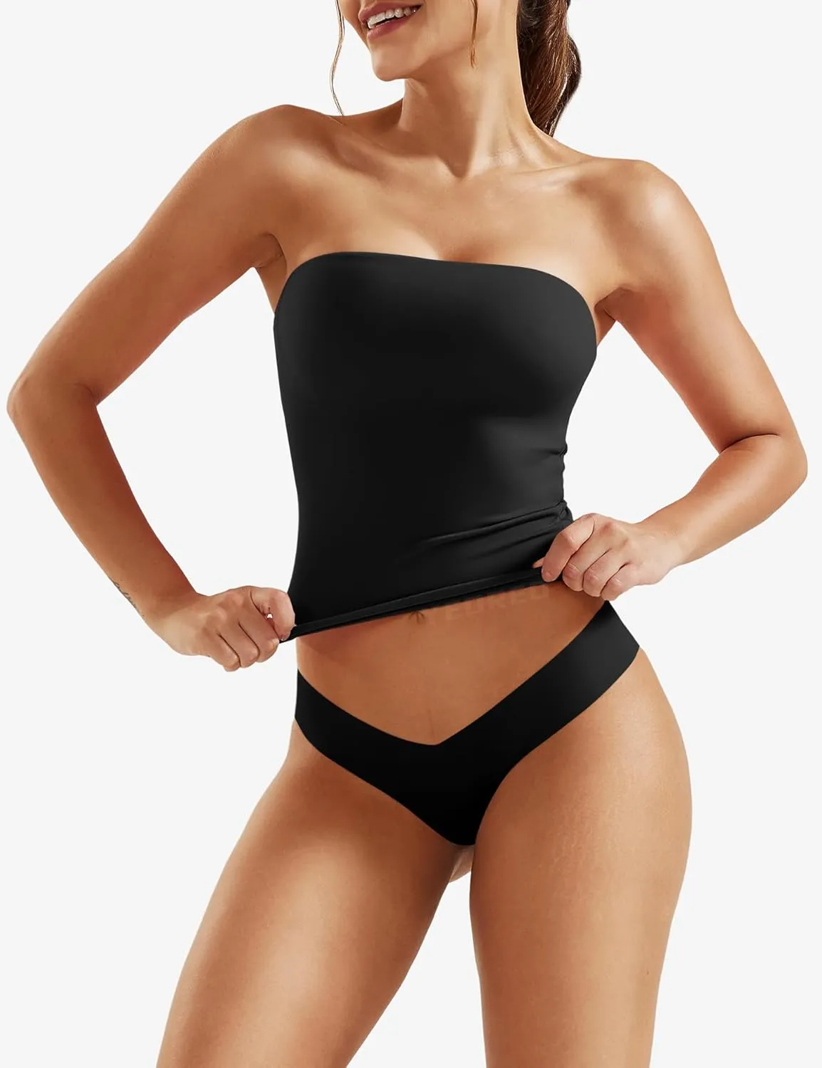 YEOREO Sophie Women Sexy Long Tube Tops Double Lined Basic Y2K Summer Cute Strapless Fitted Bandeau Going Out Crop Top Top